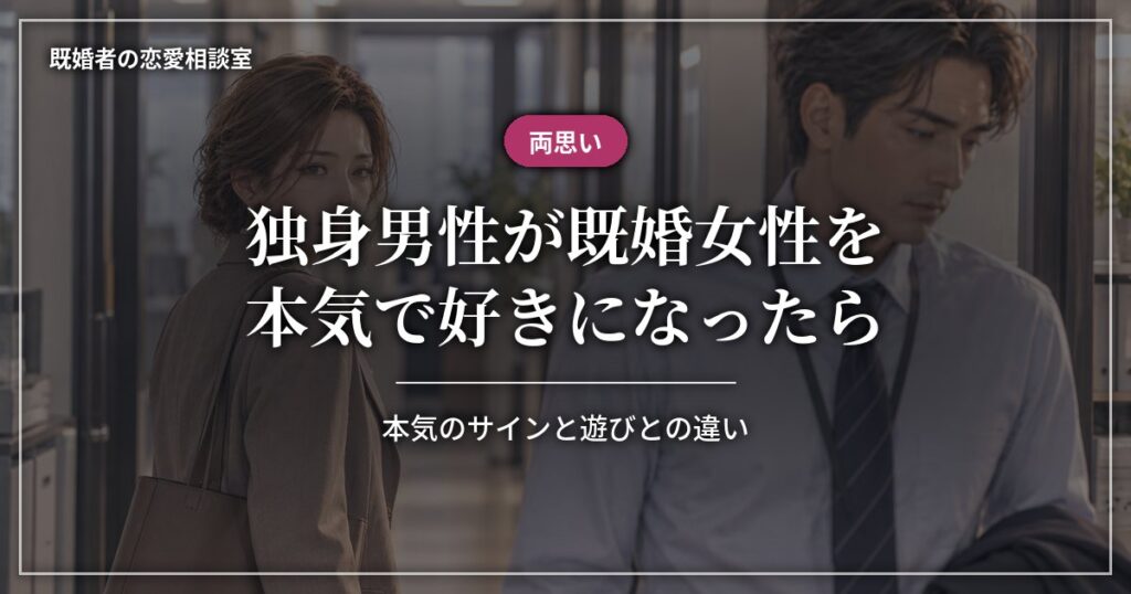 既婚女性を独身男性が本気で好きになったら？本気と遊びの違い