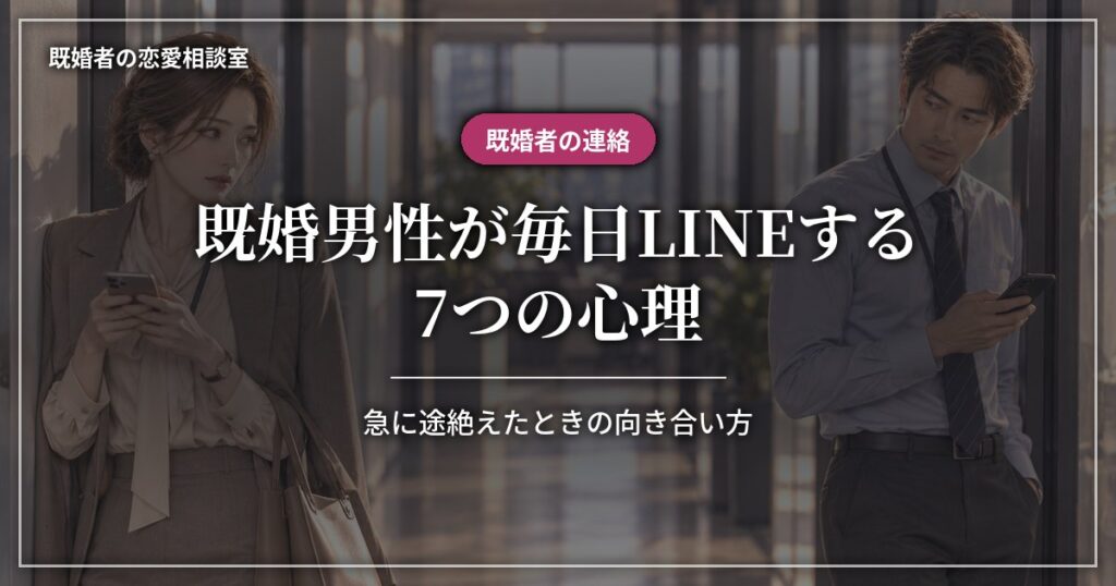 既婚男性が毎日LINEする7つの心理と、急に途絶えたときの向き合い方